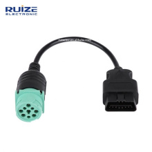 High Quality J1939 9Pin Male to OBD2 16Pin Male Car OBD Diagnostic Tool Adapter Truck Converter Cable